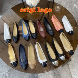 Parijs Designer Zwart Ballet Flats Schoenen Vrouwen Merk Loafers Gewatteerde Echt Leer Slip op Ballerina Ronde Neus Dames Jurk schoenen Sneakers Maat 35-42