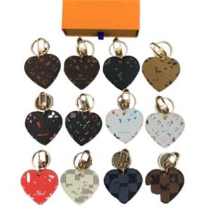 Parijs Designer Keychains Classic Heart Shape Letter Print Girl Bags Wallet Decoratie 12 Kleuren Kijnsels
