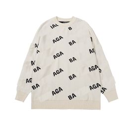 Paris Designer Heren Sweaters BB Brand WAVY STRIPED Letters Women's Sweatshirt BA Fashion Trendy Brand Pullover Top Clothing