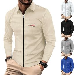 Paris designer hommes vague lettre cardigan automne nouvelle fermeture éclair décontracté à manches longues revers gaufre veste