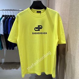 Paris Designer Hommes Blanc t-shirts Mode Alphabet impression Manches Courtes jaune T-Shirts Homme Chemises Femmes Pulls Top QualitéCottonhar rue lâche Tops