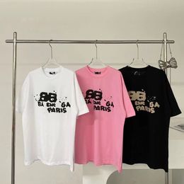 Paris Designer Mens and Womens T-Shirt Classic 2B Letter Graffiti Print Logo Round Neck Fashionable Trend T-Shirt Casual Sports 100% Pure Cotton Couple T-Shirt S-5XL