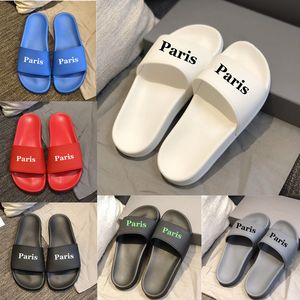 Paris Designer Mens Womens Slide Slippers Schoenen Rubberen sandalen Soft Sole Leather Outdoor Indoor Home Couples Slipper Beach Shoe
