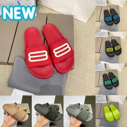 Paris Designer Slipper Mens Dames zomer Nieuwe zwembadglaasjes mode luxe gloed in de donkere casual slippers mannen dames strand rubber zwart witte schrijfsandalen