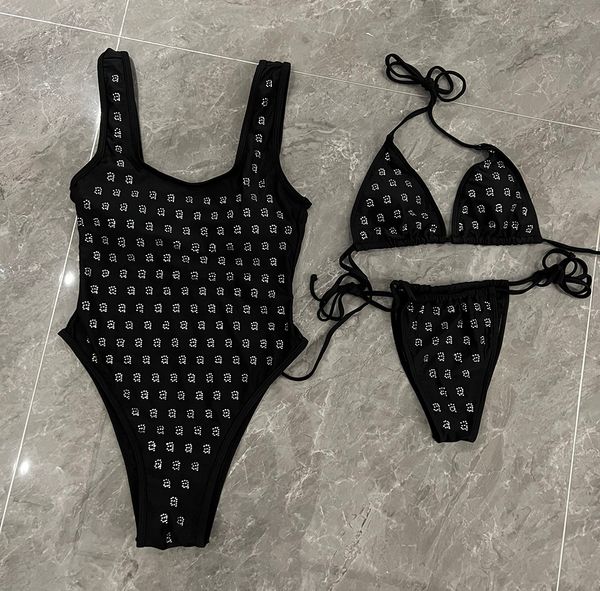 Paris Designer pour femmes de maillot de bain une pièce de diamant en diamant en diamant monokini haut de gamme Bikini de luxe de la mode Blackwingwear Blackwear Bodys Suisses Sexe S-XL