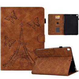 Paris Eiffel Tower Leather Wallet Tablet Cases voor iPad 10.9 2022 10.2 10.5 Pro 11 Air 10.9 9.7 5 6 8 9 Mini 1 2 3 4 5 IPRINT Butterfly Bicycle Bike Card Slot Holder Pouch Tassen