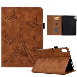 Parijs Eiffeltoren Lederen portemonnee Tablet Cases voor iPad 10.9 2022 10.2 10.5 Pro 11 Air 10.9 5 6 8 9 9.7 inch Fashion Imprint Butterfly Bicycle Bike Card Slot Holder Pouch Tassen