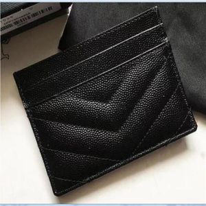 Paris Fashion Accessories Women Card Holder Elegant Lady Brand Clutch Wallet Black Small Lederen Bag Caviar Mini Co Purse261R