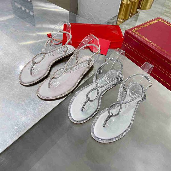 Paris Fashion Week Sandales Bright Drill Designers Robe Marque de chaussures Chaussures d'été Designer Femmes Femmes Slip Pointu Toe Sandal Sexy Slingback Pompes