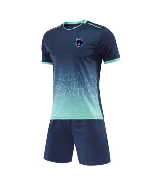 Survêtements Paris FC pour hommes, combinaisons d'entraînement en plein air de sport de loisirs de haute qualité avec manches courtes et T-shirts fins à séchage rapide