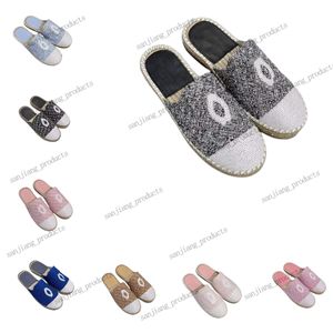 Chaussures pêcheurs de Paris femme Plaid Tweed Espadrilles Slippers broderie Sequin Flats Slice Femmes Oxfords Paille Sannesses Sandale Femme Femme Luxury Designer Loafer Scuff