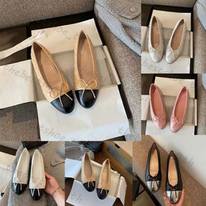 Chaussures habillées de créateurs Ballerines Paris Appartements Mocassins en cuir de base Tweed Patchwork Arcs Ballerines rondes Mocassins polyvalents pour femmes