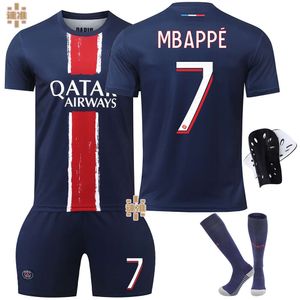 Tamaño de camiseta de fútbol de París Mbappe Li Gangren Dembele Ramos Jersey Children S Set Versión et