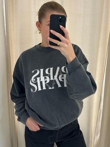 Paris Graphic Sweatshirts Femmes Hiver Printemps Vêtements 2024 Coton Vintage Lavé Mode Pulls Tops Lâche Designer Femmes Sweats À Capuche Streetwear