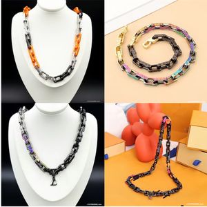 Paris haute qualité Punk carré luxe designer couleur Miami chaîne cubaine collier en acier inoxydable Hip Hop trempe épais lien chaîne collier gothique femmes homme bijoux