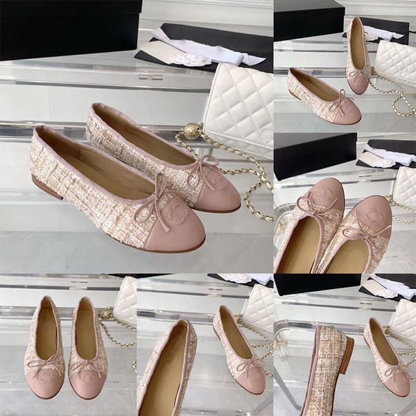 Paris luxe designer ballerines chaussures dentelle appartements femmes marques matelassées en cuir véritable slip sur ballerine bout rond dames robe chaussure