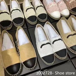 Paris Luxe Designer Paresseux Pantoufles En Cuir Véritable Chaussures Décontractées Pour Femmes Toile Confortable Chaussures De Marque À Fond Plat Chaussures De Pêcheur Lettre Canal Chaussures De Créateur C