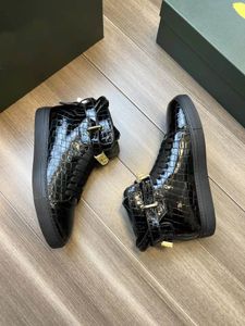 Paris Luxurys Fashion Locks Chaussures Appartements Véritable Cuir Arena Sports Sneakers High Top Designer Entraîneurs occasionnels Chaussures de skateboard pour hommes 38-45