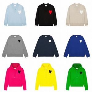 Pulls pour hommes Paris Pulls pour hommes Pull tricoté de créateur de mode brodé coeur rouge couleur unie Big Love col rond manches courtes UM1M