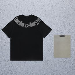 PARIS Men's Designer de diseñador de camisetas BA Camiseta de manga corta Camiseta de ajuste de camiseta de algodón puro Camiseta suelta con tecnología de diamante caliente Carta de mangas cortas K2