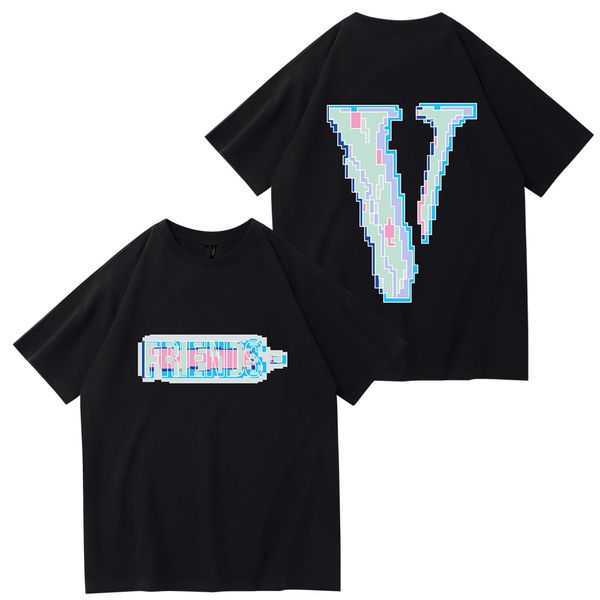 paris camisetas para hombre marca vlone Camisetas Europa Francia Letra de lujo Impresión gráfica V Logo Moda Hombre Déjame solo Camiseta de manga corta Mujer DSQ2B2 Camisetas de algodón