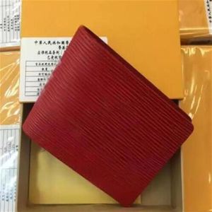 Paris Premium Red Leather Stender Stender X Red Black Wallet Généralités en cuir 2808