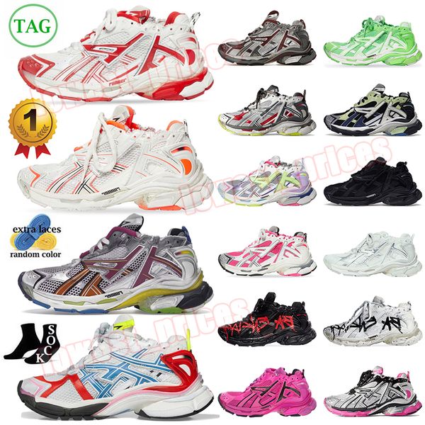 Balenciaga Runner 7.0 Balencagas Chaussures Paris Luxury Track Runner 7.0 Chaussures de sport Transmit Sens Retro Baskets Noir Blanc Bourgogne Déconstruction Plateformes 【code ：L】