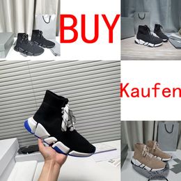 Paris Socks Boots Men and Women Fashion Sneakers Short Tube Flat-Bottom Lazy Shoes 2024 Autumn Black Shoes For Men