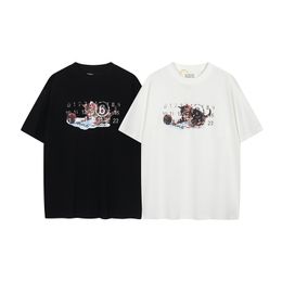 Paris Style Cat Numéro Imprimer Oversize Tee Designer T-shirt Printemps Eté Casual Mode Skateboard Hommes Femmes Tshirt 24ss 0309