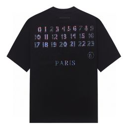 Numéro de réseau de style Paris Impression T-shirt T-shirt Spring Summer Casual Fashion Skateboard Men Femmes Tshirt 24SS 0116