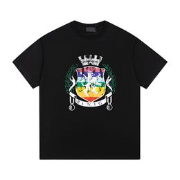 Paris Style Lion Crown Badge Vintage Print Tee Designer T-shirt Printemps Eté Casual Mode Skateboard Hommes Femmes Tshirt 24ss 0220