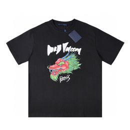 Parijs Stijl Mannen Designer Tee Dragon Head Print T-shirt Zomer Straat Skateboard Korte Mouw T-shirt 24ss 0112