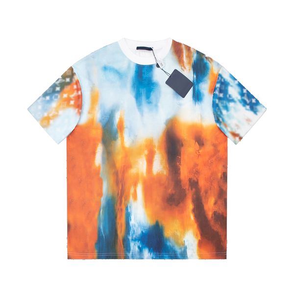 Paris Style Hommes Femmes Designer Tee Allover Tie-dye Imprimer O Cou T-shirt Summer Street Skateboard T-shirt à manches courtes 24ss 0111