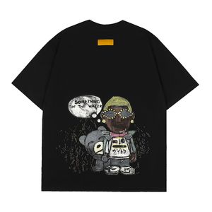 Paris Style Surdimensionné Dessin Animé Dessiné À La Main Imprimé Tee Designer T-shirt Printemps Eté Casual Mode Skateboard Hommes Femmes Tshirt 24ss 0218