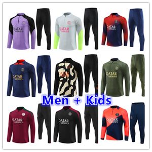 Paris Tracksuit 2024 2025 MBAPPE KIDS AND HOMME 22 23 24 25 PPSG FOOTBALL TRACK TRACK ENTRAY