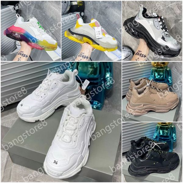 Paris Triple S Baskets De Luxe Designer Hommes Femmes Chaussures Casual Baskets Mode Coussin D'air Semelle Épaisse Papa Rétro Baskets En Plein Air Baskets De Haute Qualité Sneaker