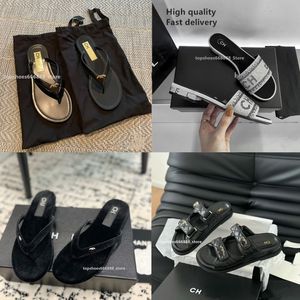 Paris Women Casual Sandals 2024 Nieuwe zomerslipper Chanes Flip Flops Luxe Designer Thong veelzijdige mode Romeinse schoenen platte bodem vakantie strandschoenen h glijbaan