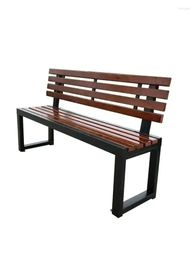 Park 2024 Outdoor Camp Furniture Stoel Bank Anti-Corrosion Wood Courtyard Shopping Mall Rown Gym Rust Solid