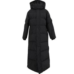Parka abrigo Extra largo chaqueta de invierno para mujer con capucha talla grande mujer rompevientos abrigo prendas de vestir ropa