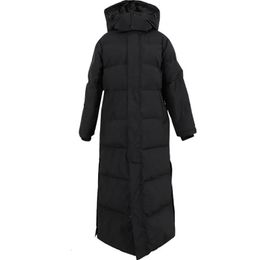 Parka Coat Maxi Chaqueta larga de invierno Mujeres con capucha Tamaño grande Mujer Lady Windbreaker Abrigo Outwear Ropa Acolchada 231228