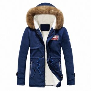 Parka Mannen Jassen Winterjas Mannen Slanke Dikker Bont Capuchon Uitloper Warme Jas Top Merk Kleding Casual Heren Jas Veste homme Tops Q7SD #