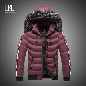 Parka hombres invierno piel chaquetas con capucha hombres grueso rompevientos outwear abrigos cálidos casual marca sólida ropa más tamaño S-5XL 201114