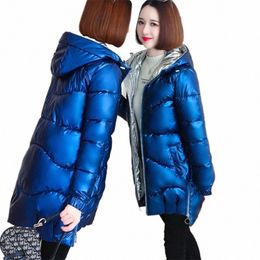 Parka Mujer Nueva chaqueta de invierno para mujer Abrigo Lg con capucha Outwear Mujer Parka Gruesa Cott Acolchada Mujer Abrigos básicos Monos W82V #