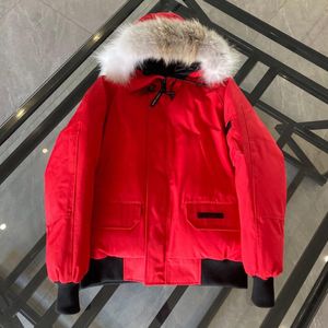 Parkas Canda Goose Jacket Hommes Bomber Down Veste Real Wolf Fourrure À Capuchon Toile Poches Chaud Épais Outwear Designer Femmes Ruff Manteau D'hiver d5