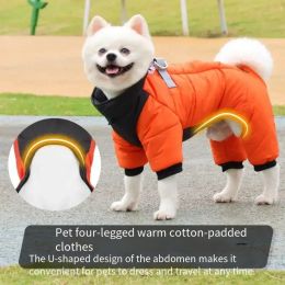 Parkas Fashion Pet Chercheur chaud chien Fénération à quatre plats imperméables Centorage de chiot épaissi des vêtements de coton de seau épaissis