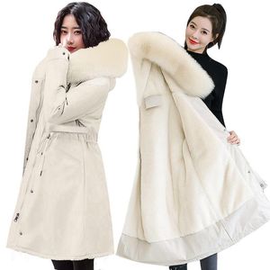 Parkas Mode veste d'hiver femmes manteau chaud longue femme veste grande taille 5XL dames Parka manteau d'hiver femmes col de fourrure vêtements à capuche