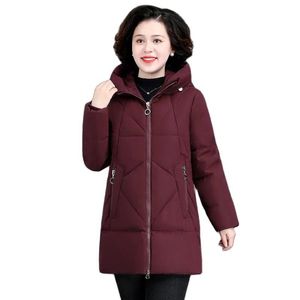 Parkas L6XL veste matelassée épaisse nouveau à capuche chaud vers le bas coton Parkas femmes manteau d'hiver grande taille mère d'âge moyen vestes ouatées