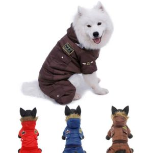 Parkas livraison gratuite grand chien vêtements manteau pour animaux de compagnie veste d'hiver vêtements chauds chiot vêtements rouge bleu couleur taille 2XL5XL