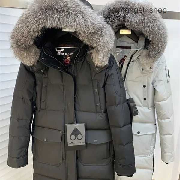 Parkas Mooses Knuckles Canada Men's Down Coats High Real Fur Womens Canadian Femme 06 Style blanc et noir fourrure Blanc Duck Moose Veste hivernale Vente A4KT ROI1