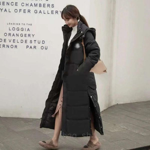 Parkas P Letra Diseñador de moda para mujer Chaqueta con capucha y parka con capucha Alfabeto Abrigo largo de invierno para mujer Parka más gruesa que la rodilla